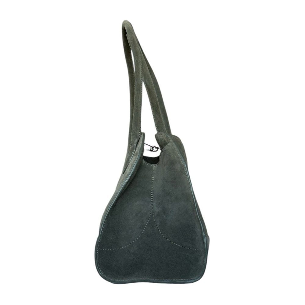 NWT COS Small Gray Suede Studio Bowling Shoulder Bag - Picture 4 of 6